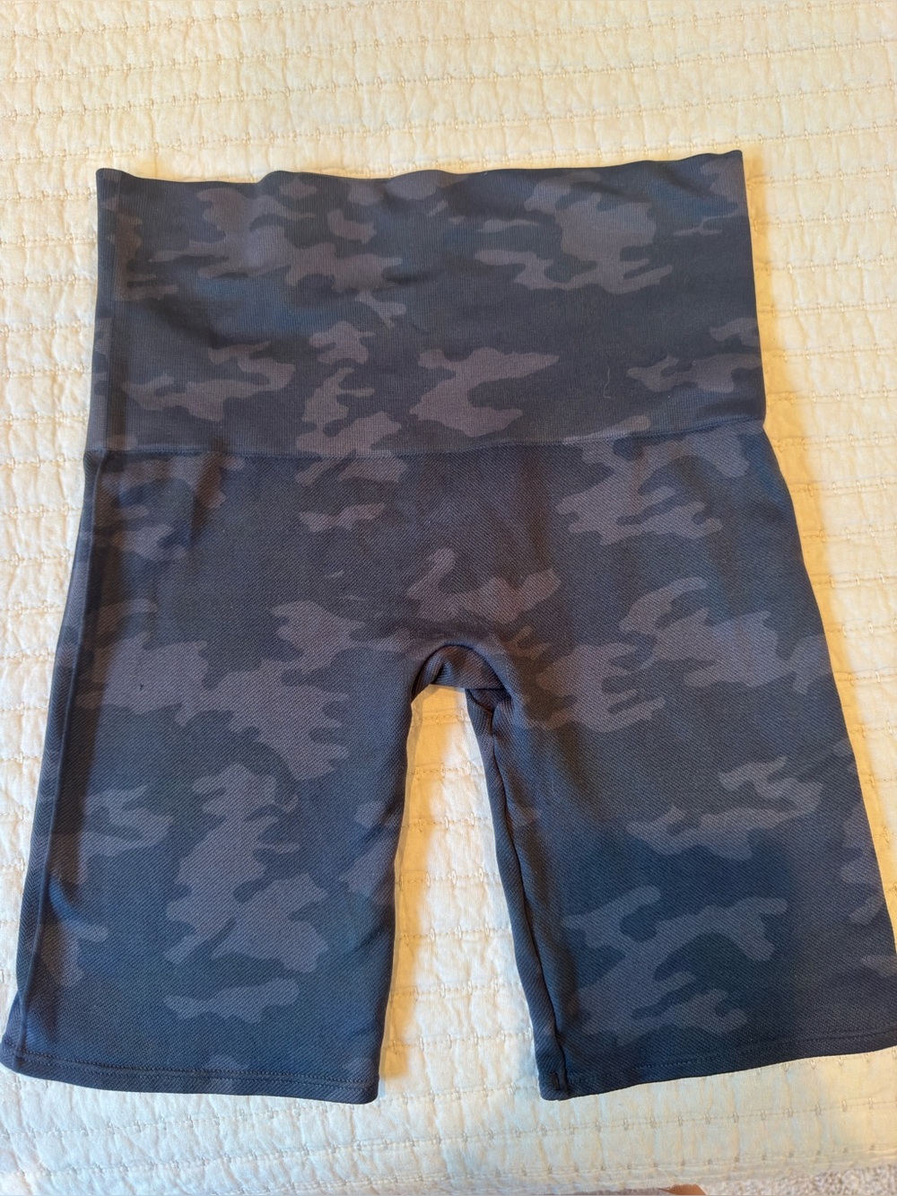 Spanx High-Waist Camo Bike Shorts - Black/Grey